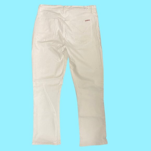 Hudson “Harper” High Rise Crop Baby Kick Flare Jeans – White – Size 30 - Picture 4 of 10